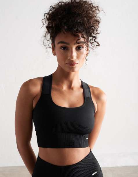 Aim'n Black high support ribbed bra in black - view 1