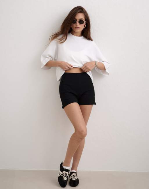 Aim'n Black luxe mini shorts in black, 2 of 4