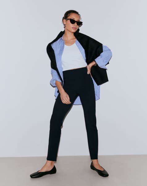 Aim'n Black luxe pintuck pants - view 1