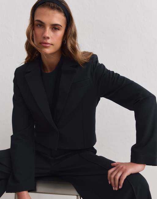 Aim'n Black luxe short blazer in black, 4 of 4