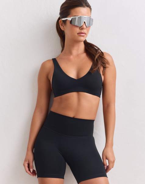 Aim'n Black pace scrunch midi shorts in black - view 1