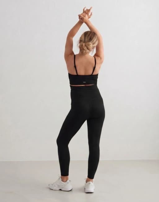 Aim'n Black ribbed seamless maternity tights in black, 3 of 4