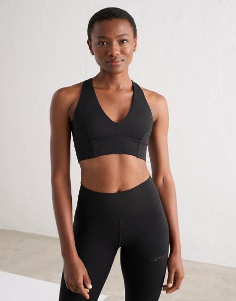 Aim'n Black sculpting crossed back bra in black - view 1