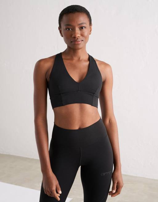Aim'n Black sculpting crossed back bra in black