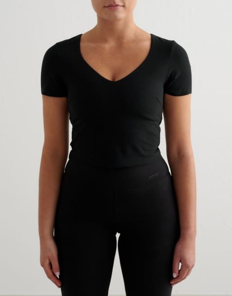 Aim'n - Black Sense - Bralette met korte mouwen in zwart - view 1
