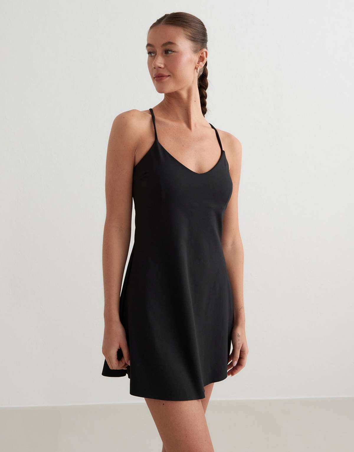 Aim'n Black sense strap dress in black
