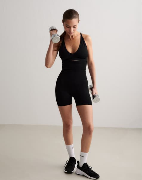 Aim'n Black shape seamless core control hotpants in black - view 1