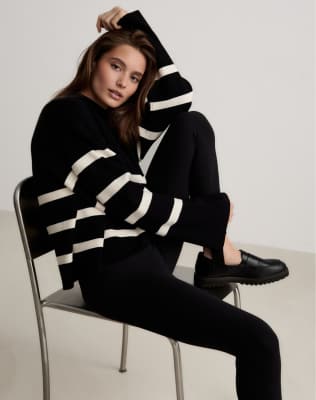 Aim'n Black stripe perfect knit long sleeve-Multi