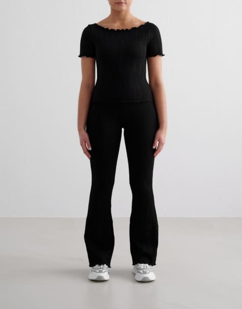 Aim'n Black tulip flare tights in black - view 1