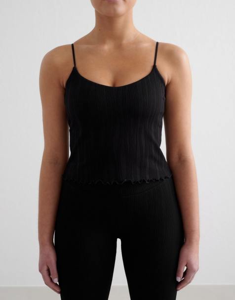 Aim'n Black tulip strap singlet in black - view 1