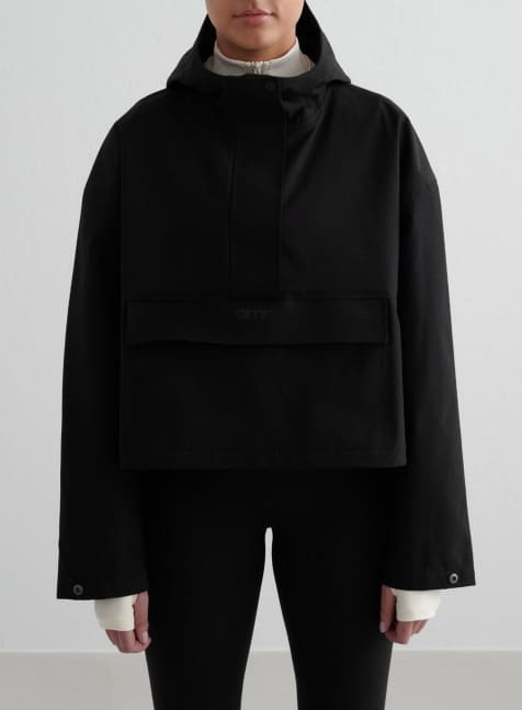 Aim'n – Black – Wasserdichter Cropped Anorak in Schwarz - view 1