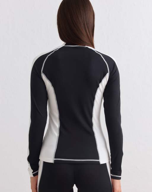 Aim'n Black/white soft basic baselayer long sleeve in black/white, 2 of 4
