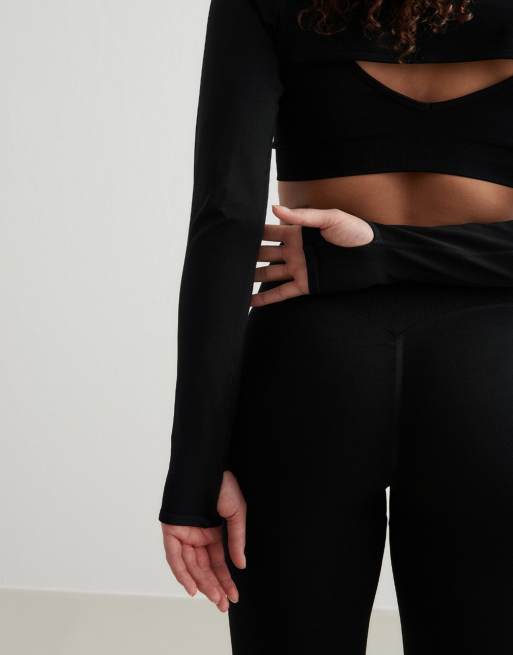 Aim'n - Bolero negro moldeador de manga larga sin costuras, 3 de 4