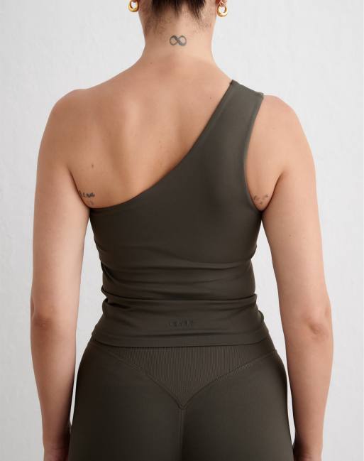 Aim'n - bralette sin costuras de un hombro en dark ivy, 2 de 4