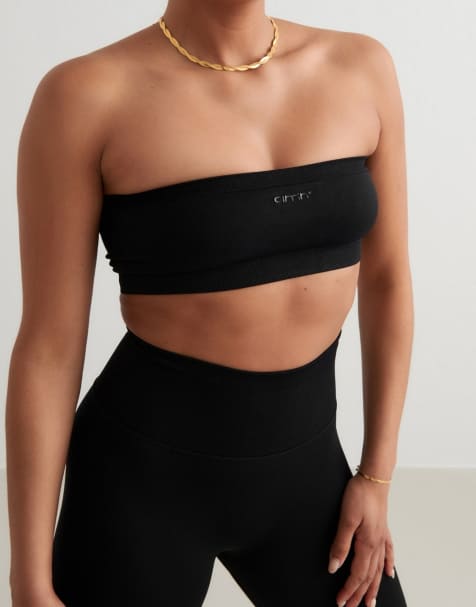 Aim'n - Brassière bandeau sans coutures effet sculptant - Noir - view 1
