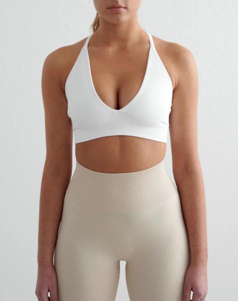 Aim'n brassière blanche sans coutures à dos croisé - view 1