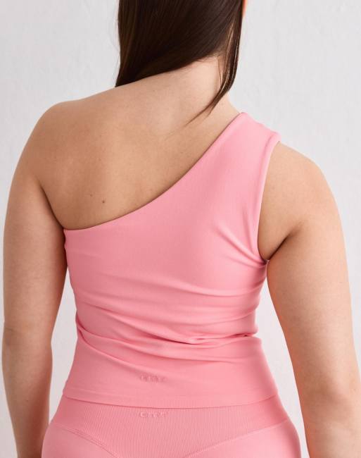 Aim'n - Brassière monospalla senza cuciture color cipria, 2 di 4