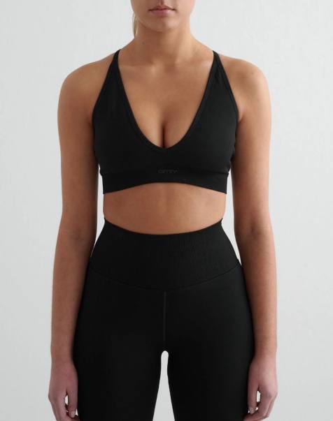 Aim'n brassière noire sans coutures à dos croisé - view 1