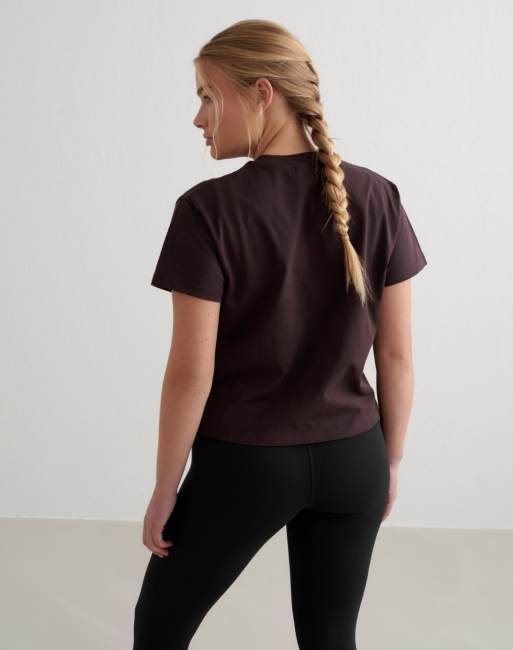 Aim'n - Cacao Serif - Recht T-shirt in bruin, 2 van 4