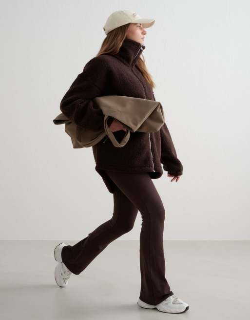 Aim'n Cacao Teddy borg funnel neck zip through Jacket, 2 of 4