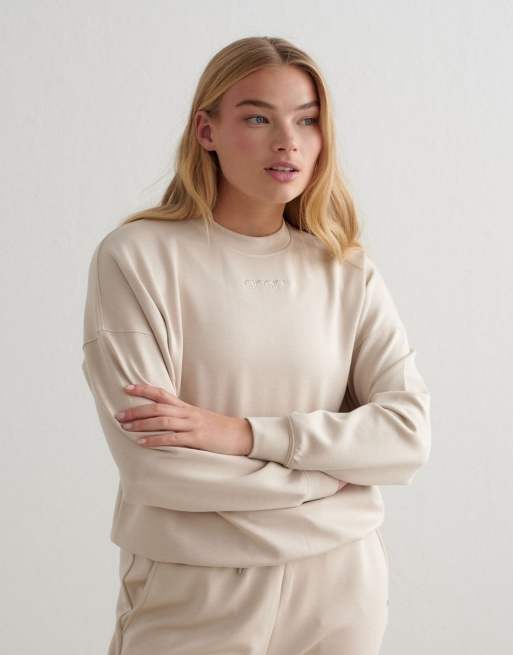 Aim'n Café au lait comfy modal sweatshirt in beige, 4 of 4