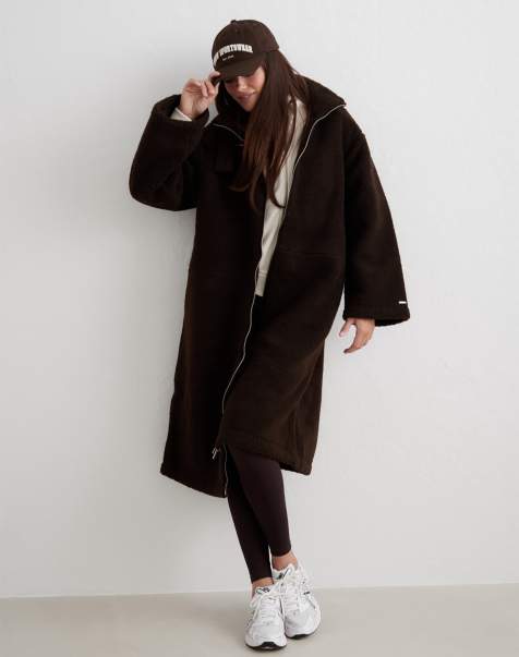 Aim'n cappotto in pile color cioccolato - view 1
