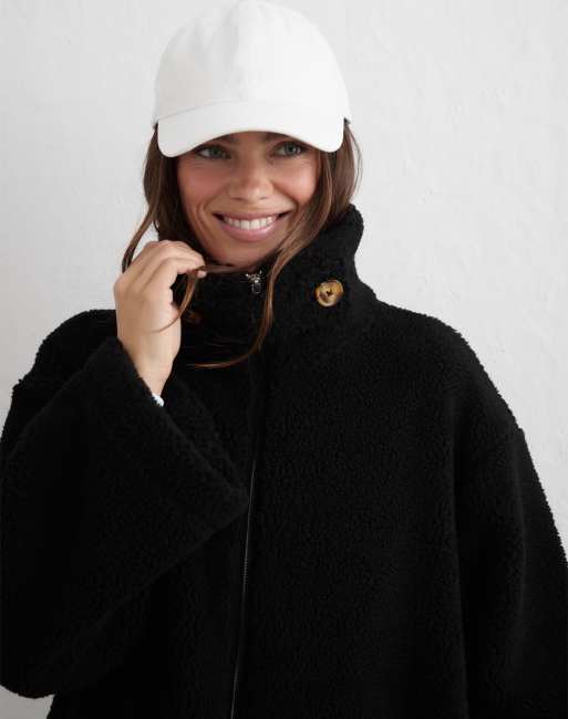 Aim'n cappotto in pile nero, 2 di 4