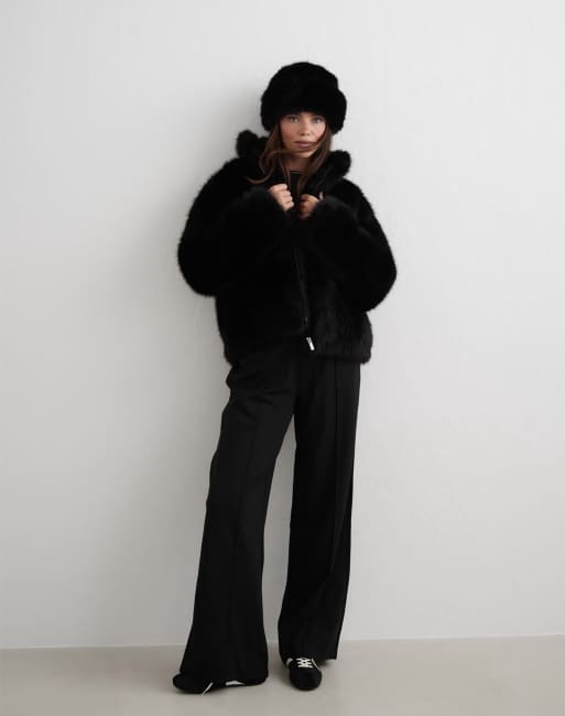 Aim'n chaqueta de piel sintética negra, 3 de 4