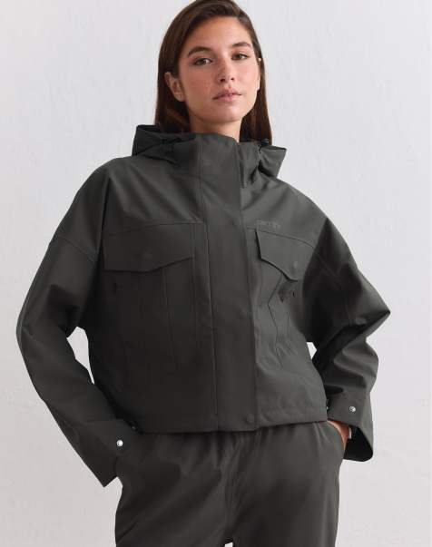 Aim'n - chaqueta impermeable en dark ivy - view 1