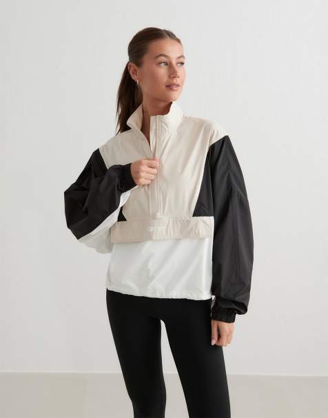 Aim'n - chaqueta windstopper con cuello alzado bloqueado en beige café au lait - view 1