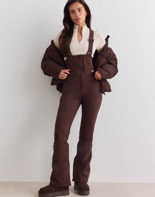 Aim'n chocoladebruine stretch thermotuinbroek, 4 van 4
