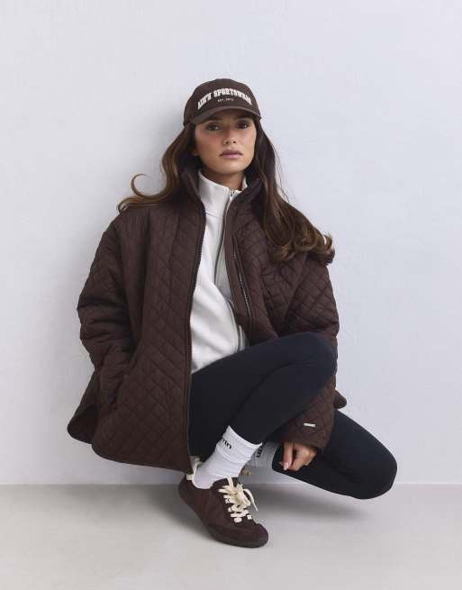 Aim'n Chocolate oversized quilted jacket in chocolate, 4 of 4