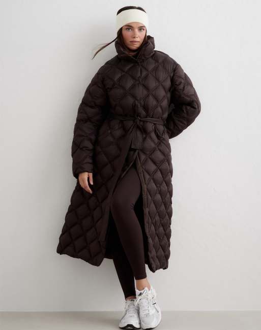 Aim'n Chocolate quilted coat in chocolate, 3 of 4