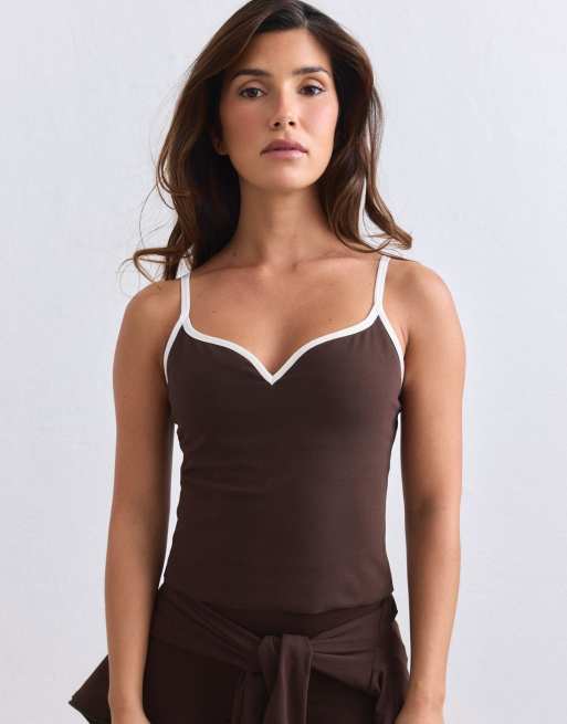 Aim'n Chocolate sense contour singlet in chocolate, 2 of 4