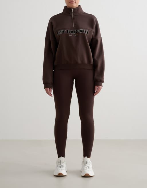 Aim'n Chocolate varsity sweat half zip, 3 of 4