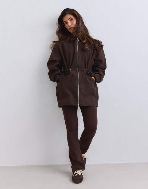 Aim'n Chocolate waterproof zip jacket in chocolate, 2 of 4