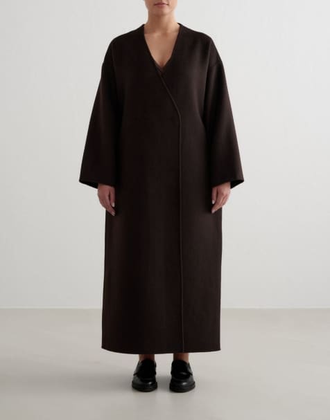 Aim'n Chocolate wool coat in chocolate - view 1
