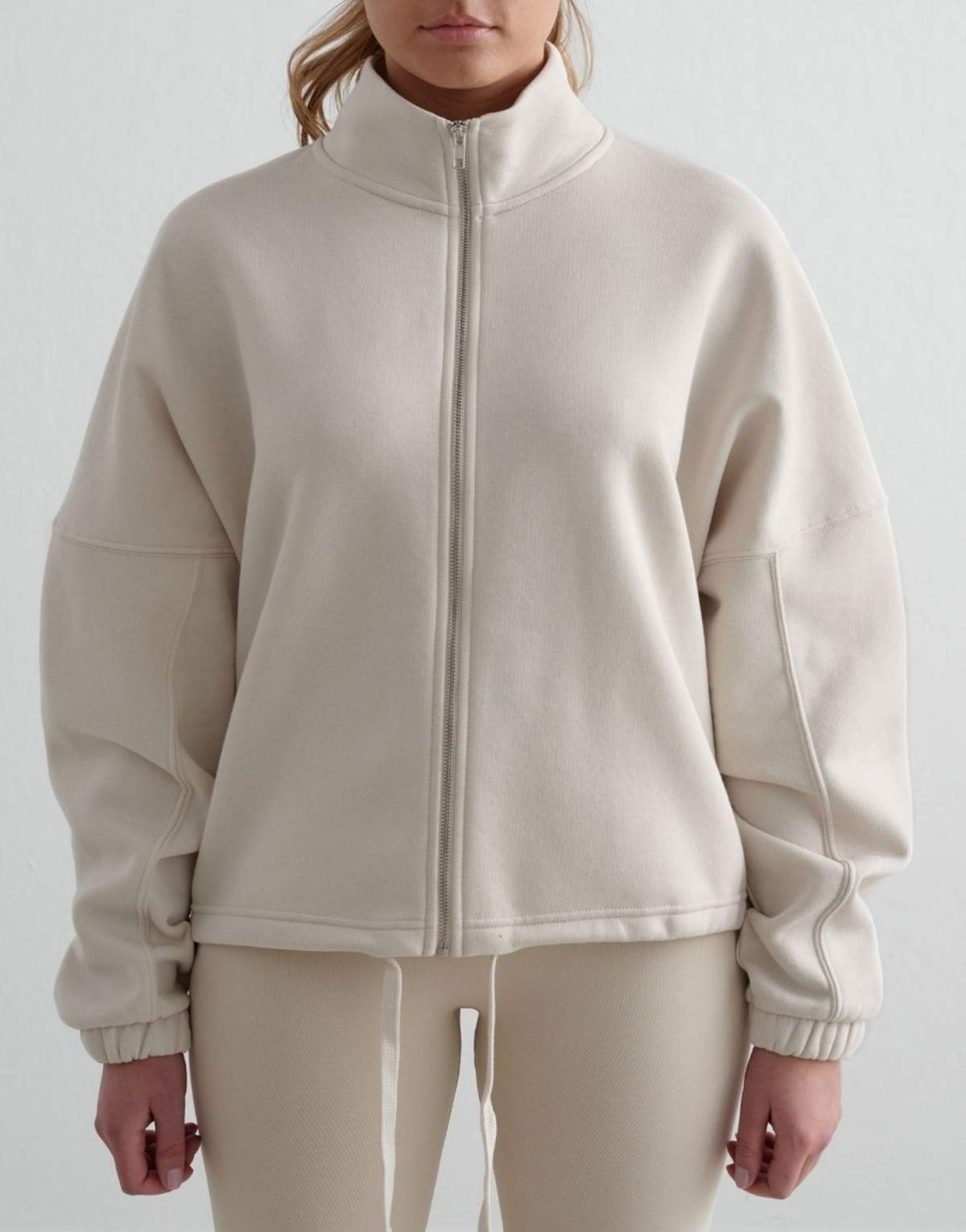 Aim'n Clay campus sweat zip jacket in beige