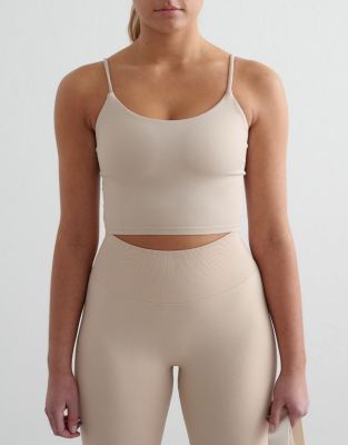 Aim'n - Clay - Nahtloses, formendes Sport-Trägertop in Beige-Neutral