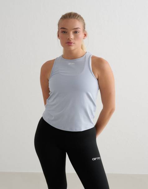 Aim'n Cloudy blue soft basic singlet in blue - view 1