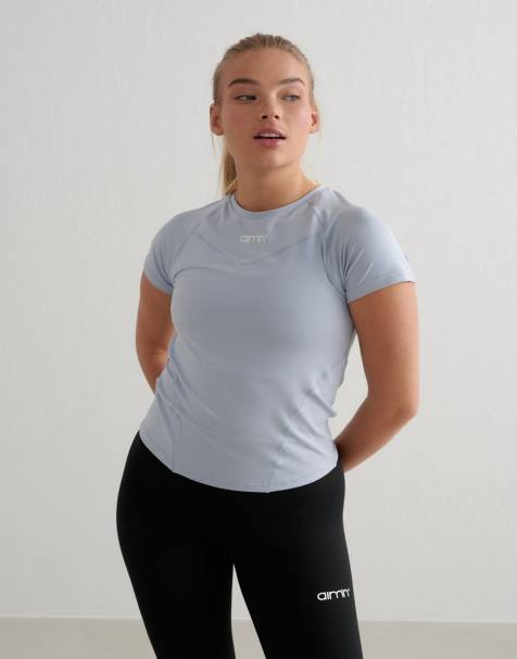 Aim'n – Cloudy – Kurzärmliges Basic-T-Shirt in Blau mit weicher Haptik - view 1