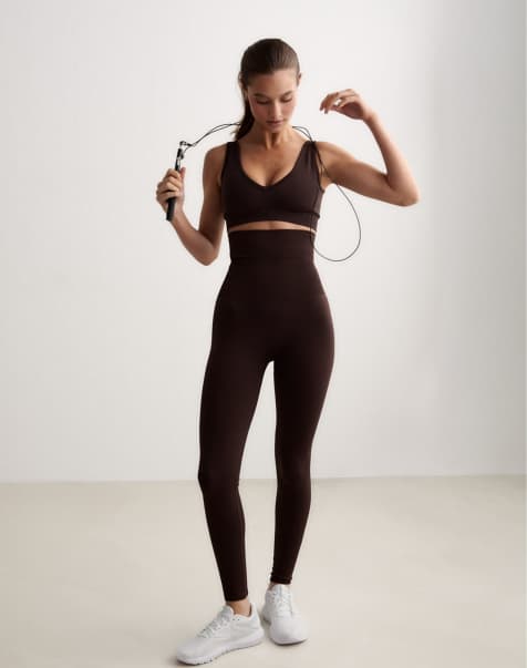 Aim'n – Core Control – Formende, nahtlose Leggings in Schokobraun - view 1