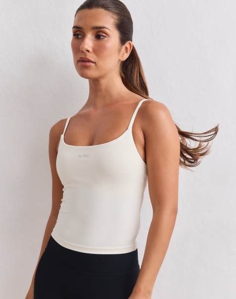 Aim'n Cream sculpting strap singlet in cream - view 1