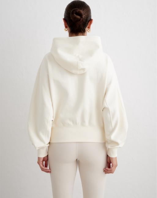 Aim'n crème sportieve hoodie met halve rits, 3 van 4