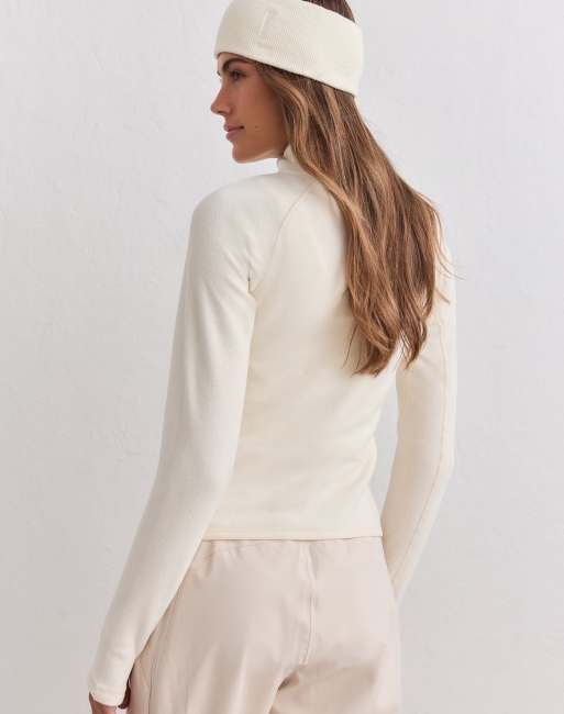 Aim'n crème stretchfleece jack met rits, 2 van 4
