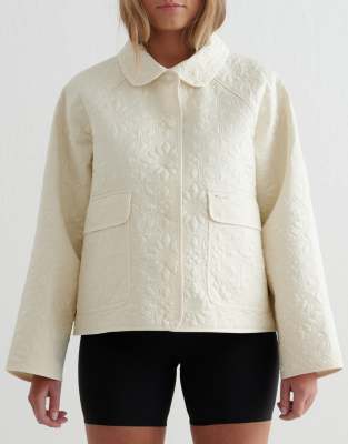 Aim'n - Damenjacke in Mandelweiß mit Patchwork-Design