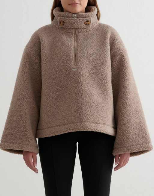 Aim'n - Dark Clay - Anorak in pile color argilla scuro