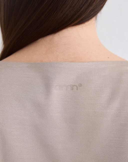 Aim'n Dark clay luminous draped short sleeve in dark clay, 2 of 4