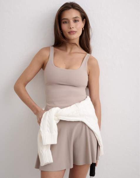 Aim'n Dark clay sense singlet in dark clay - view 1