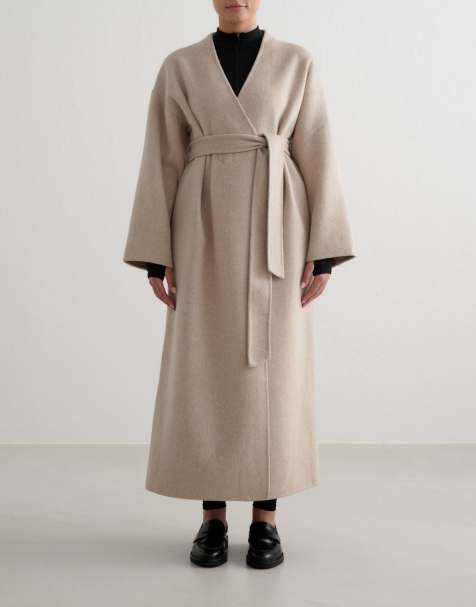 Aim'n Dark clay wool coat in dark clay - view 1